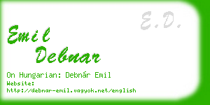 emil debnar business card